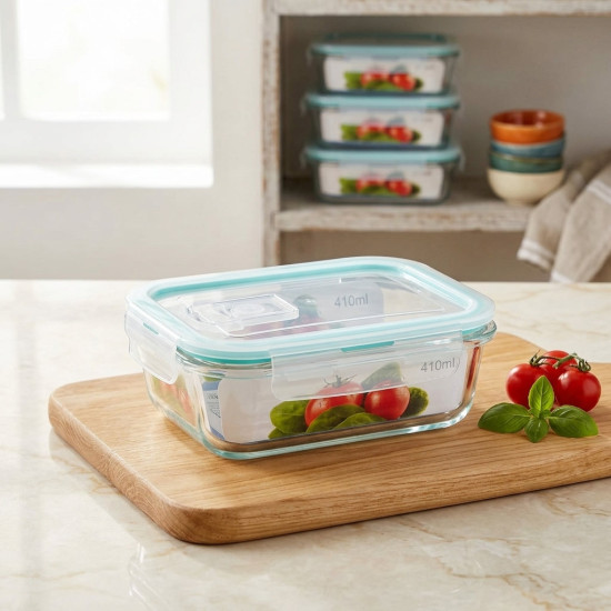 Glass Rectangular Tupperware 410 ml